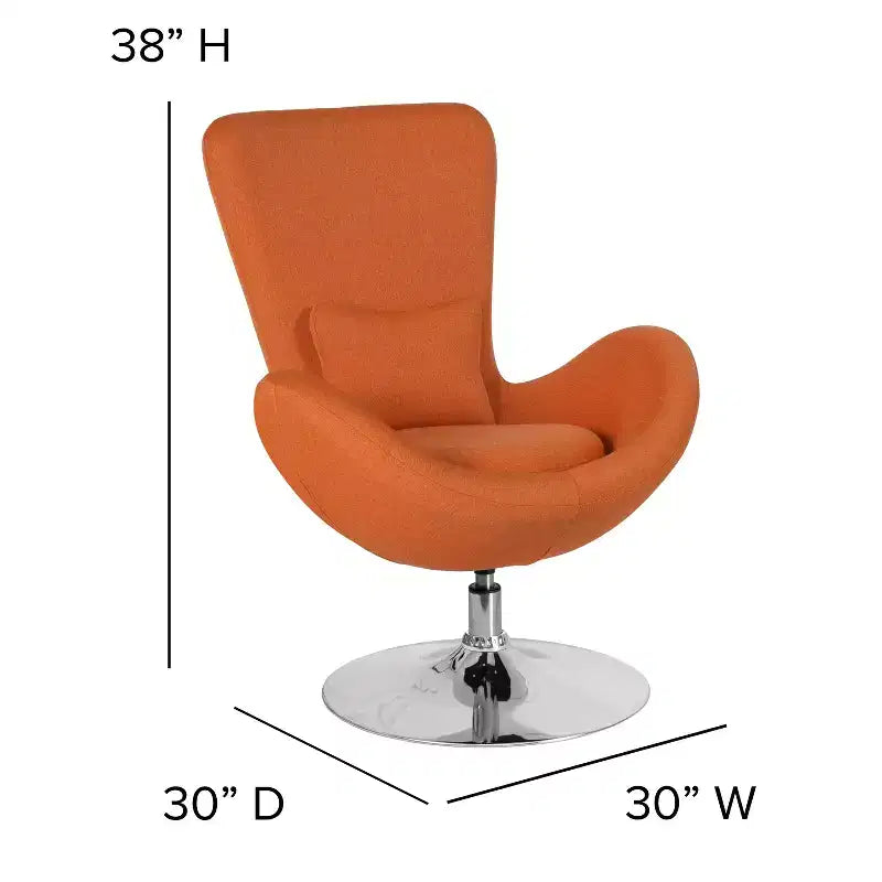 Chaise d'appoint de réception série Egg de Flash Furniture avec assise incurvée