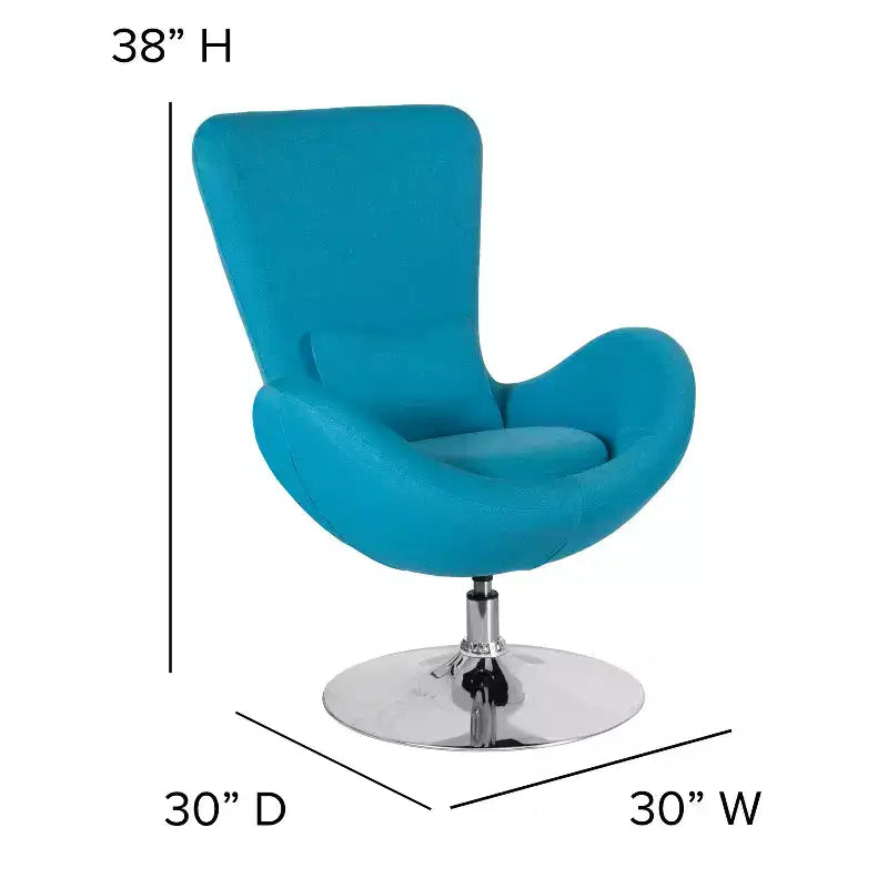 Chaise d'appoint de réception série Egg de Flash Furniture avec assise incurvée