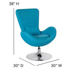 Chaise d'appoint de réception série Egg de Flash Furniture avec assise incurvée
