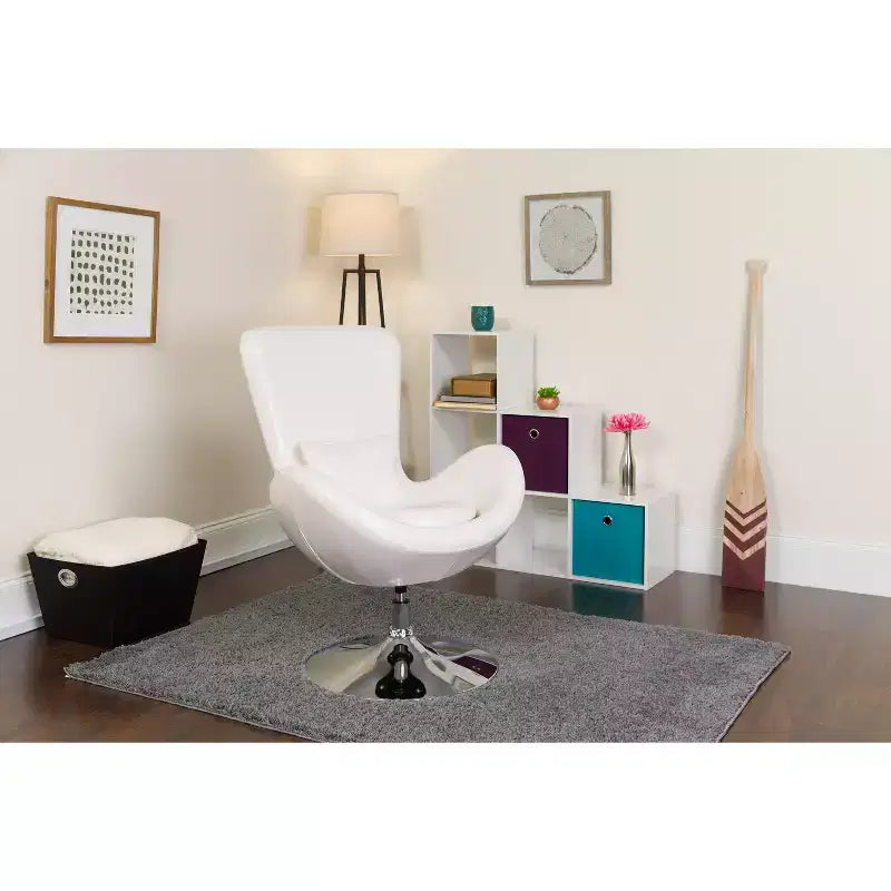 Chaise d'appoint de réception série Egg de Flash Furniture avec assise incurvée
