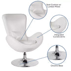 Chaise d'appoint de réception série Egg de Flash Furniture avec assise incurvée
