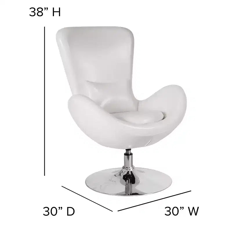 Chaise d'appoint de réception série Egg de Flash Furniture avec assise incurvée
