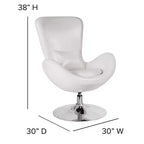 Chaise d'appoint de réception série Egg de Flash Furniture avec assise incurvée
