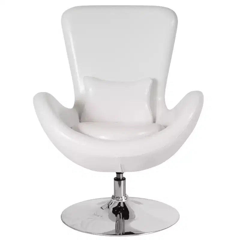 Chaise d'appoint de réception série Egg de Flash Furniture avec assise incurvée