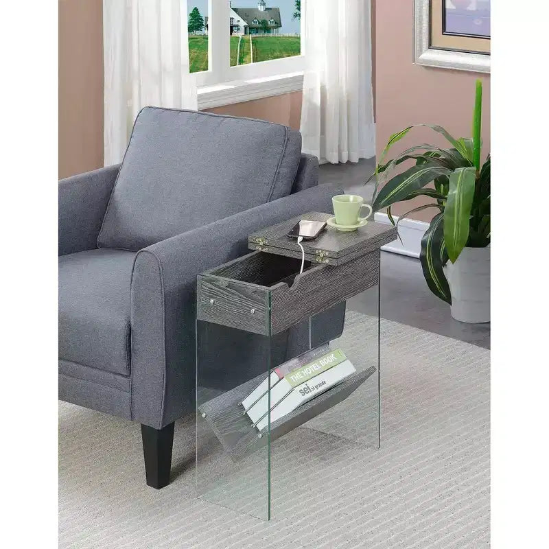 Table d'appoint relevable Soho avec station de charge - Breighton Home