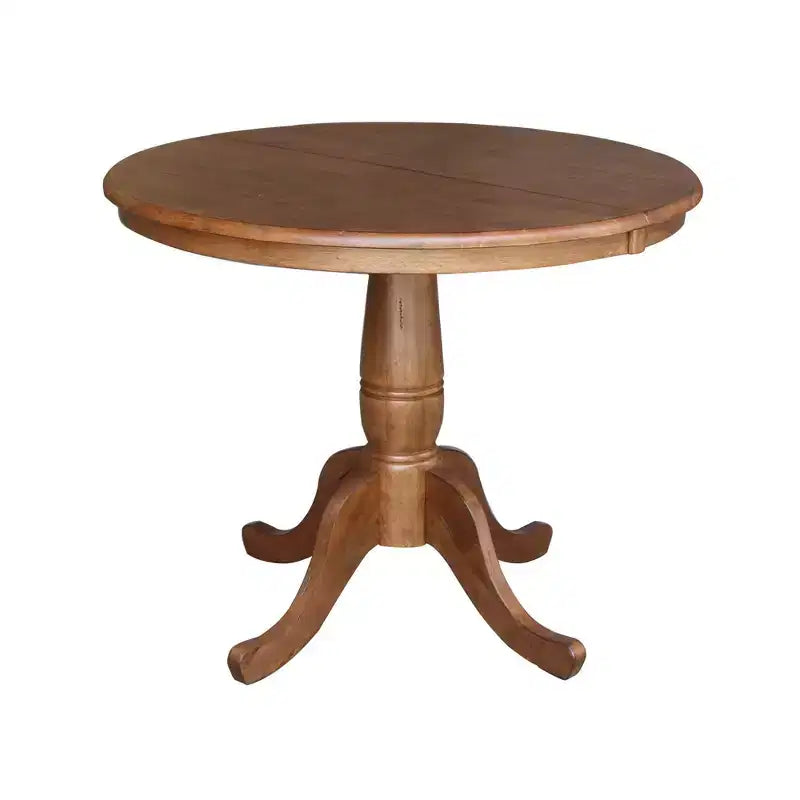 Table à manger extensible ronde 36 International Concepts avec ensemble de 4 chaises à dossier en X