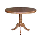 Table à manger extensible ronde 36 International Concepts avec ensemble de 4 chaises à dossier en X