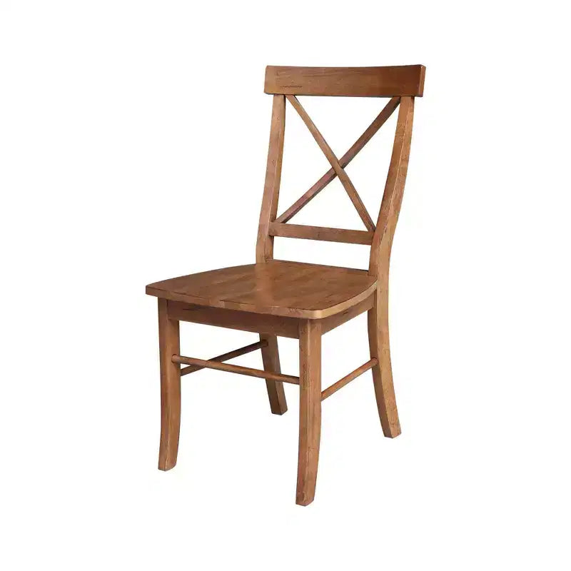 Table à manger extensible ronde 36 International Concepts avec ensemble de 4 chaises à dossier en X