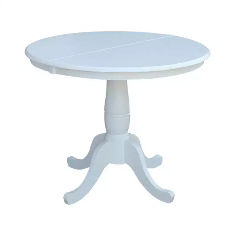 Table à manger extensible ronde 36 International Concepts avec ensemble de 4 chaises à dossier en X