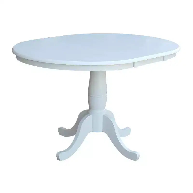 Table à manger extensible ronde 36 International Concepts avec ensemble de 4 chaises à dossier en X