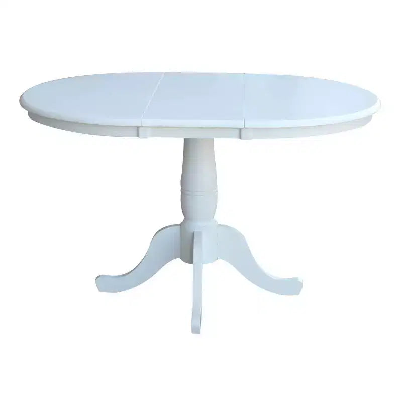 Table à manger extensible ronde 36 International Concepts avec ensemble de 4 chaises à dossier en X