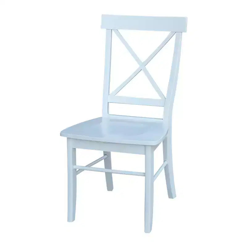 Table à manger extensible ronde 36 International Concepts avec ensemble de 4 chaises à dossier en X