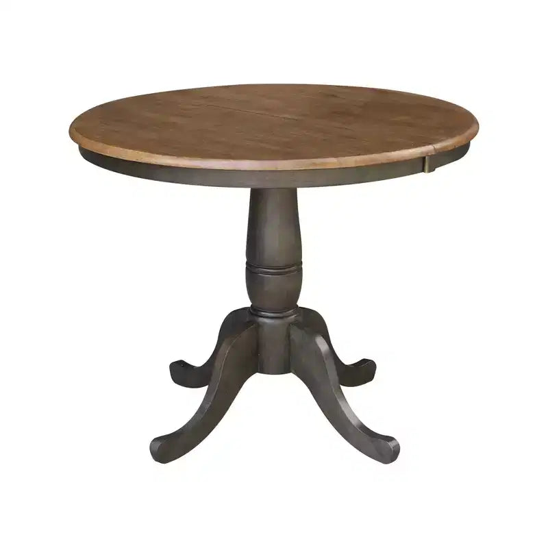 Table à manger extensible ronde 36 International Concepts avec ensemble de 4 chaises à dossier en X