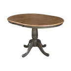 Table à manger extensible ronde 36 International Concepts avec ensemble de 4 chaises à dossier en X