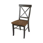 Table à manger extensible ronde 36 International Concepts avec ensemble de 4 chaises à dossier en X