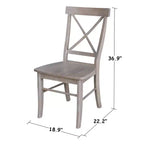 Table à manger extensible ronde 36 International Concepts avec ensemble de 4 chaises à dossier en X