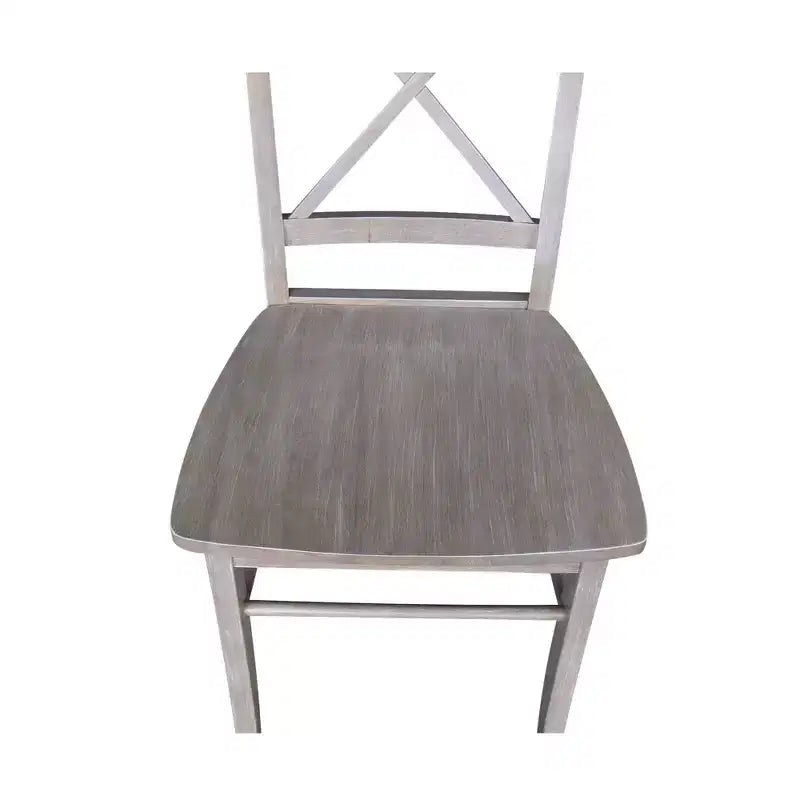 Table à manger extensible ronde 36 International Concepts avec ensemble de 4 chaises à dossier en X