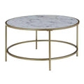 Gold Coast Faux Marble Round Coffee Table - Brieghton Home