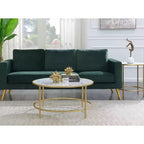 Table basse ronde en faux marbre Gold Coast - Brieghton Home