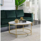 Table basse ronde en faux marbre Gold Coast - Brieghton Home