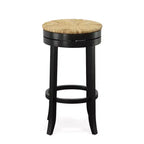 Tabouret de bar Carolina Living 30 Leif pivotant avec assise en jonc, couleur antique