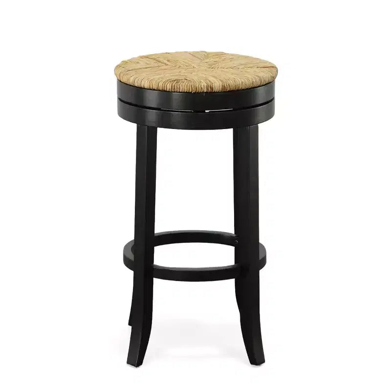 Tabouret de bar Carolina Living 30 Leif pivotant avec assise en jonc, couleur antique