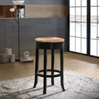 Tabouret de bar Carolina Living 30 Leif pivotant avec assise en jonc, couleur antique
