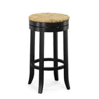 Tabouret de bar Carolina Living 30 Leif pivotant avec assise en jonc, couleur antique