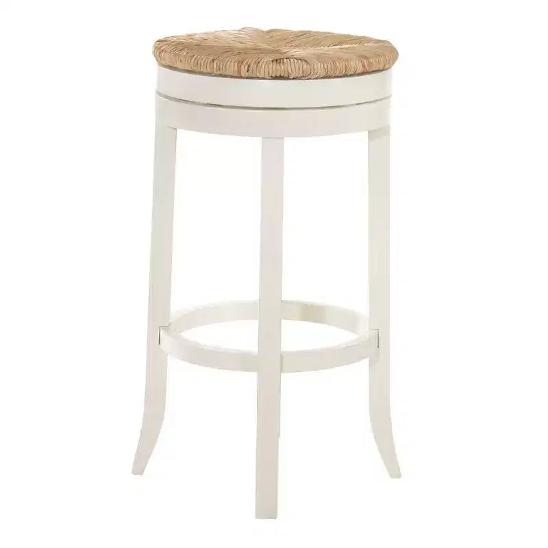 Tabouret de bar Carolina Living 30 Leif pivotant avec assise en jonc, couleur antique