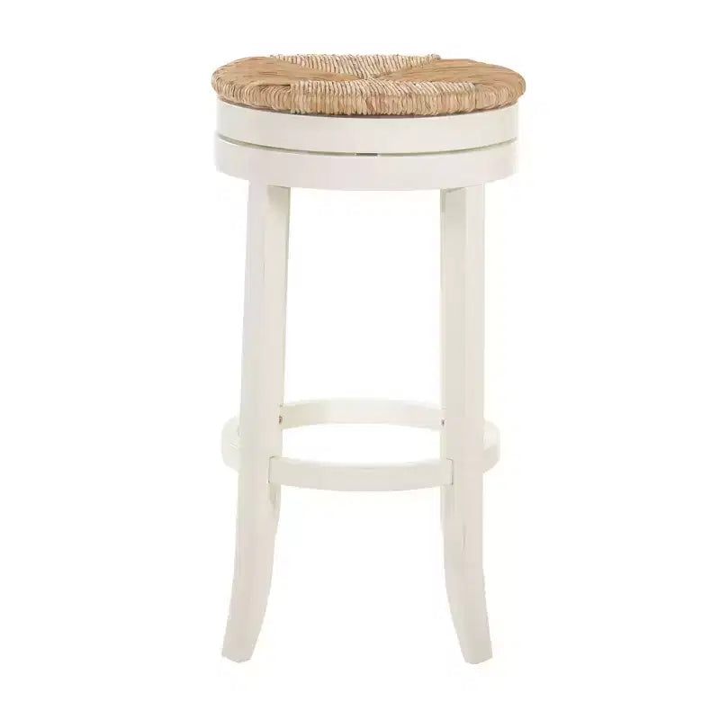 Tabouret de bar Carolina Living 30 Leif pivotant avec assise en jonc, couleur antique
