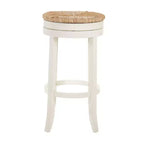Tabouret de bar Carolina Living 30 Leif pivotant avec assise en jonc, couleur antique