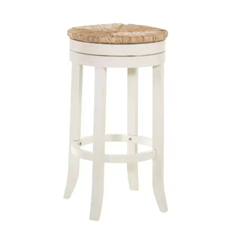 Tabouret de bar Carolina Living 30 Leif pivotant avec assise en jonc, couleur antique