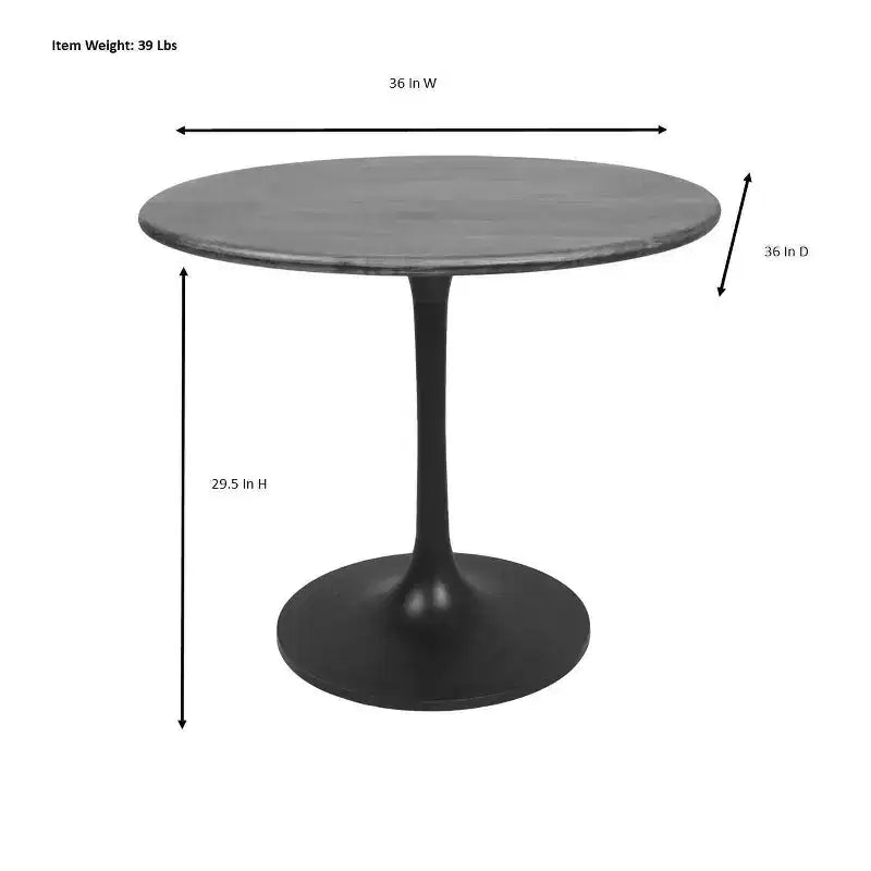 Table à manger ronde Carolina Living 36 Somerset Wood Top