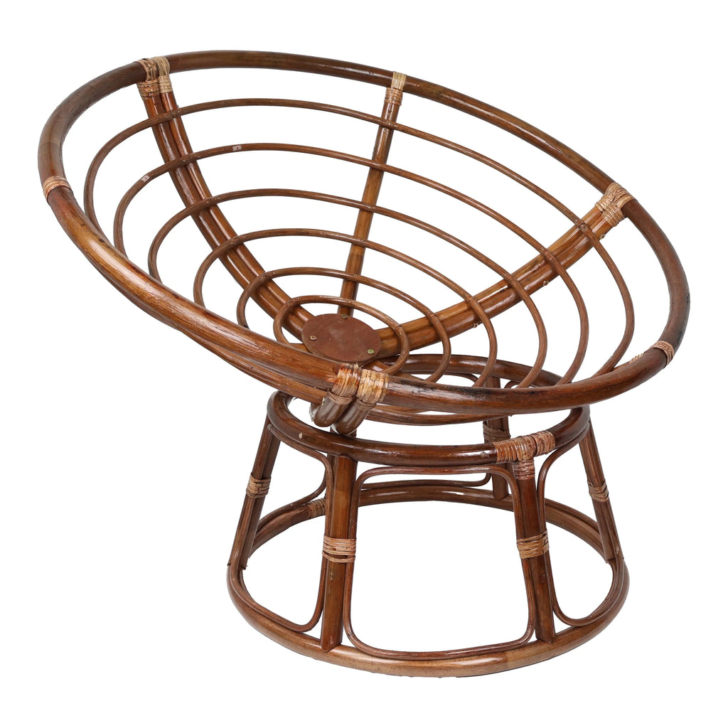 Fauteuil Papasan Bali en rotin de 42 pouces avec coussin en sergé
