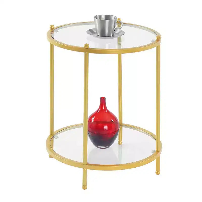 Table d'appoint ronde à 2 niveaux Royal Crest - Johar Furniture