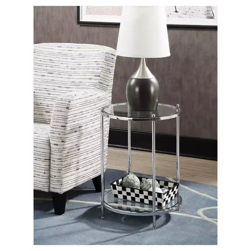 Table d'appoint ronde à 2 niveaux Royal Crest - Johar Furniture