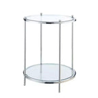 Table d'appoint ronde à 2 niveaux Royal Crest - Johar Furniture