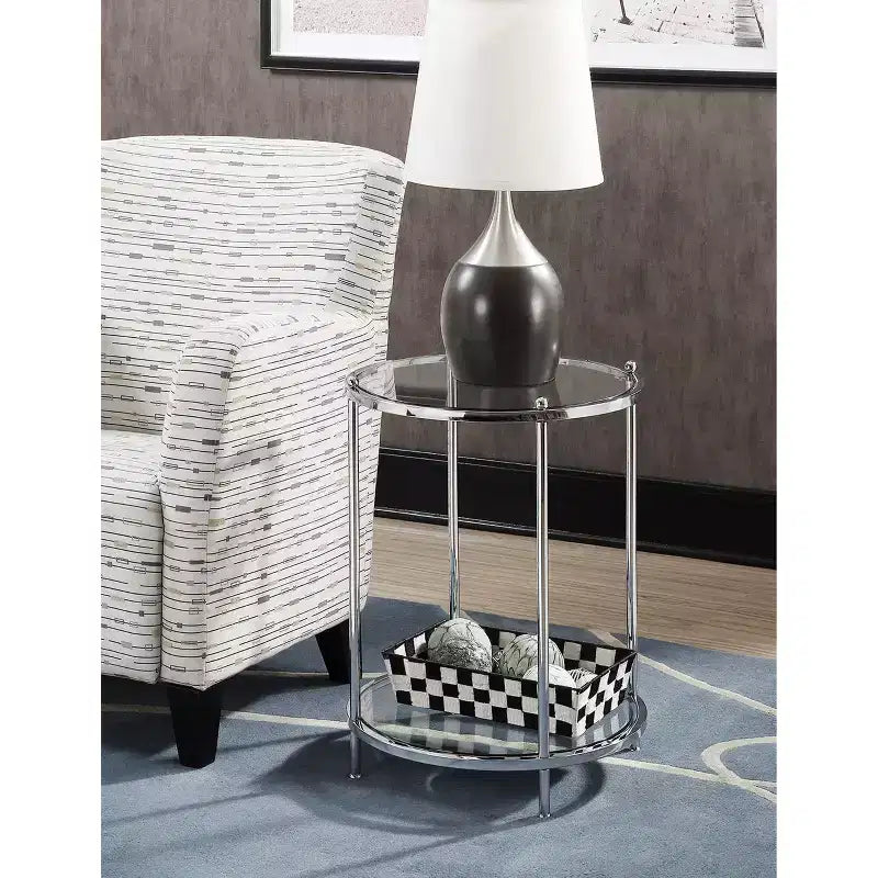 Table d'appoint ronde à 2 niveaux Royal Crest - Johar Furniture