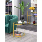 Table d'appoint ronde à 2 niveaux Royal Crest - Johar Furniture