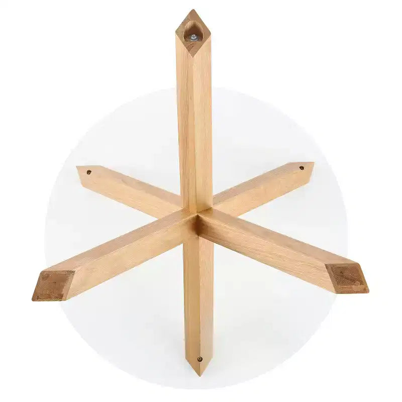 Table à manger ronde Poly & Bark 37.4 Kennedy avec plateau en verre et base en bois