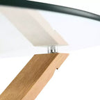 Table à manger ronde Poly & Bark 37.4 Kennedy avec plateau en verre et base en bois