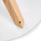 Table à manger ronde Poly & Bark 37.4 Kennedy avec plateau en verre et base en bois