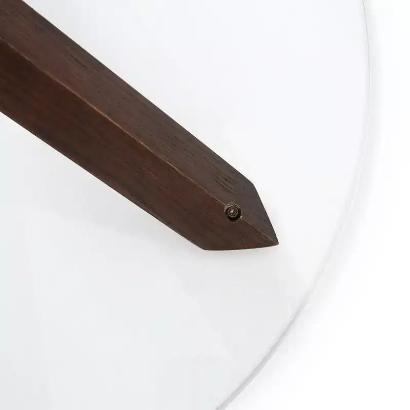 Table à manger ronde Poly & Bark 37.4 Kennedy avec plateau en verre et base en bois