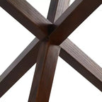 Table à manger ronde Poly & Bark 37.4 Kennedy avec plateau en verre et base en bois
