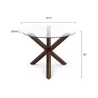 Table à manger ronde Poly & Bark 37.4 Kennedy avec plateau en verre et base en bois