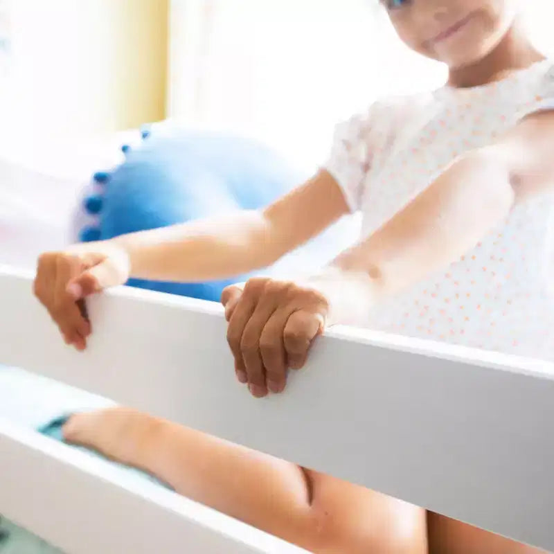 Lit superposé Max & Lily en bois massif, en forme de L, deux lits simples avec bibliothèque pour enfants