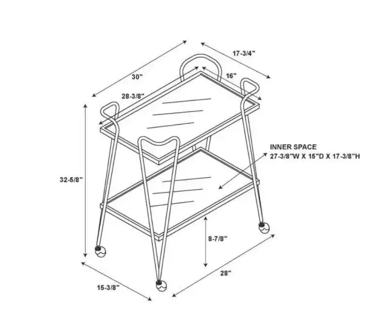 Chariot de bar Mid-Century Modern - Linon