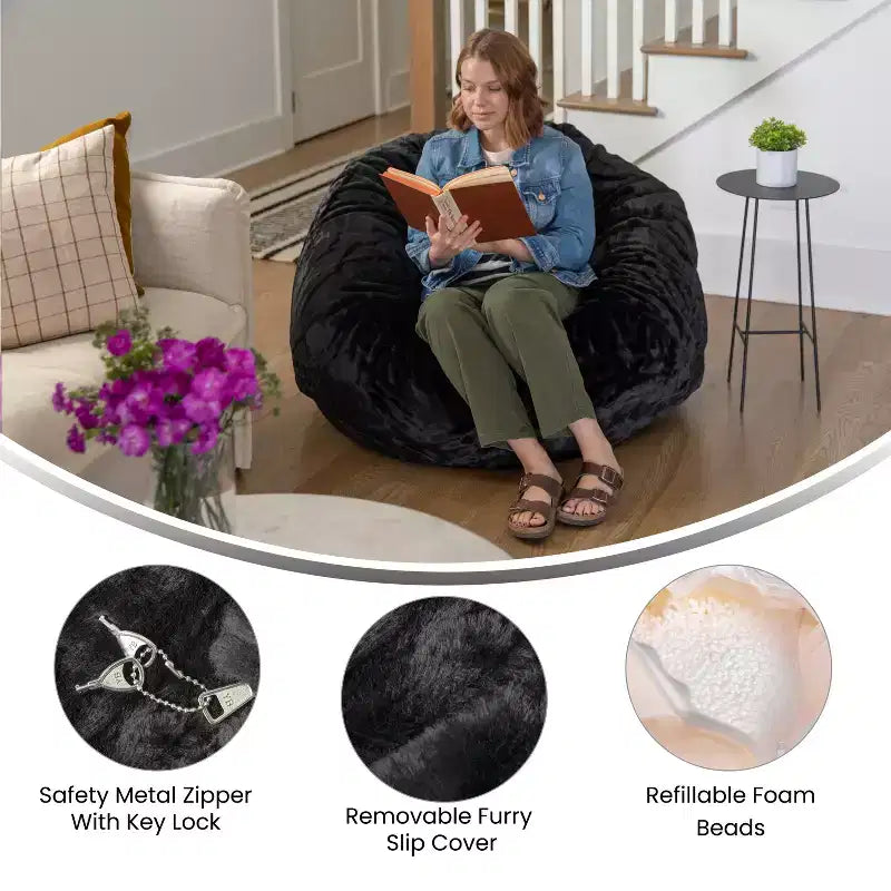 Flash Furniture Pouf surdimensionné pour enfants et adultes