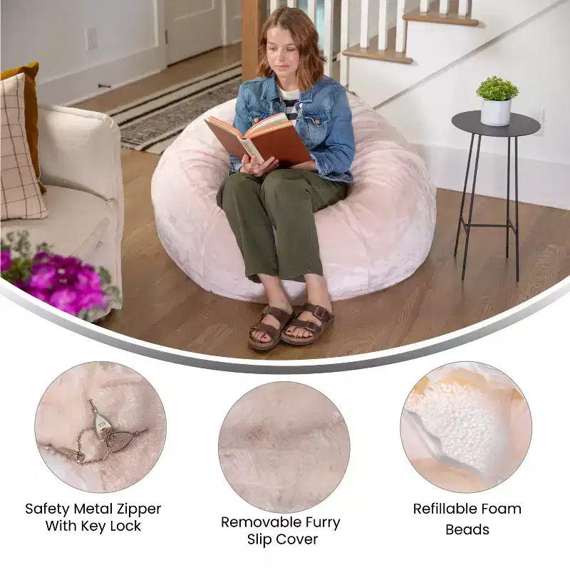 Flash Furniture Pouf surdimensionné pour enfants et adultes