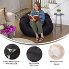 Flash Furniture Pouf surdimensionné pour enfants et adultes